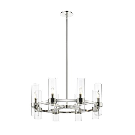 Z-Lite Datus 8 Light Chandelier, Polished Nickel & Clear 4008-8PN